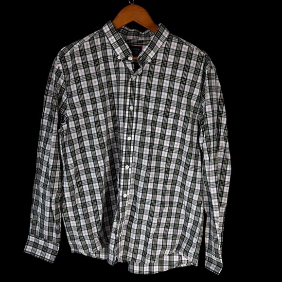 UNTUCKit Cotton White/Black/Red/Yellow Plaid Button Down Cotton Shirt Sz XL - Picture 1 of 8